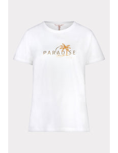 EsQualo T-shirt paradise offwhite gold 05202 Stretchshop.nl