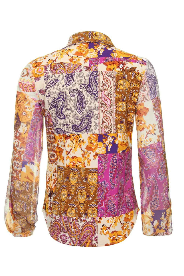 Travel blouse patchwork paisley 202403 - Stretchshop.nl