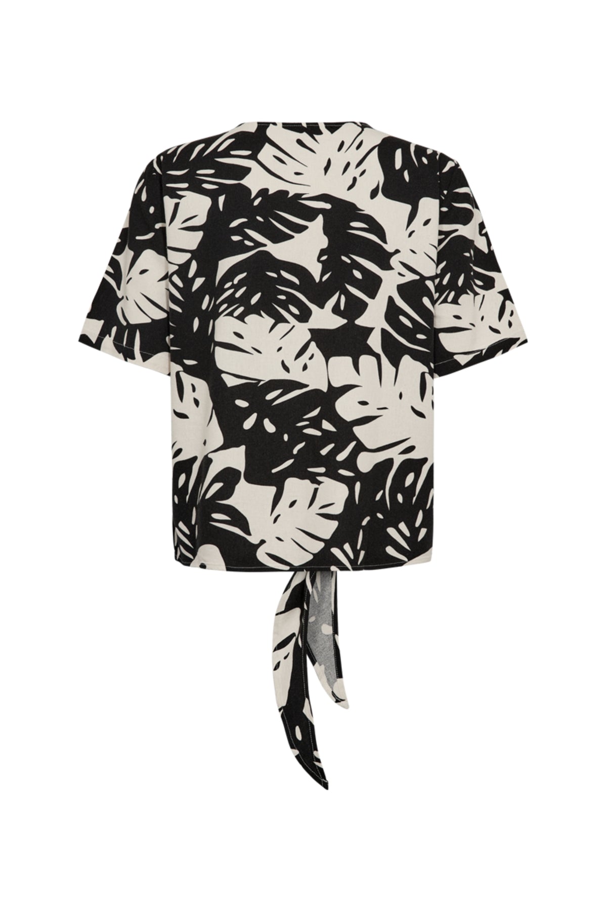 Zwarte blouse Fqlavisco Moonbeam van Freequent, elegante damesblouse met zachte stof en ronde hals.