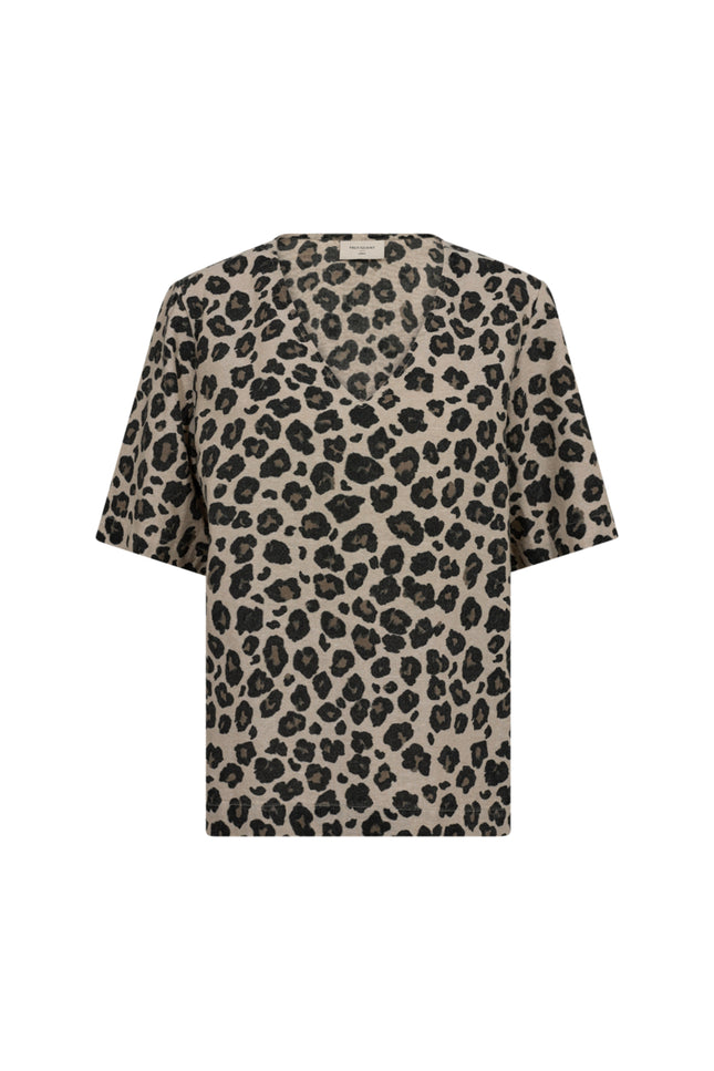 Freequent Blouse Fqlavisco Sand Melange Black 206035 Stretchshop.nl