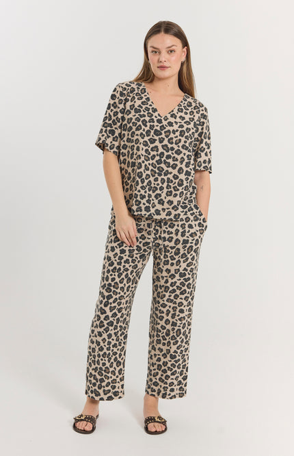 Freequent Blouse Fqlavisco Sand Melange Black 206035 Stretchshop.nl