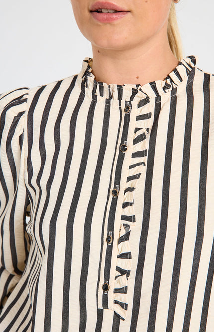 Freequent Blouse fqnoto star offwhite black Stretchshop.nl