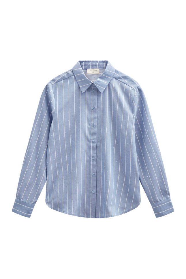 Freequent Blouse Fqsolly Vista Blue Star Offwhite 207427 Stretchshop.nl
