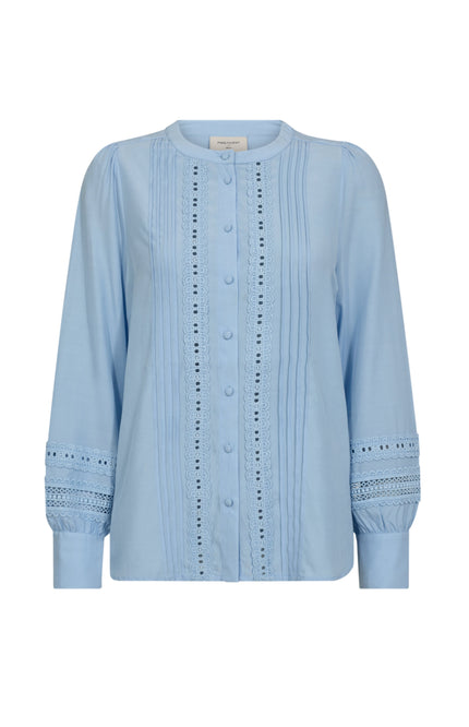 Freequent Blouse Fqsweetly Chambray Blue Stretchshop.nl