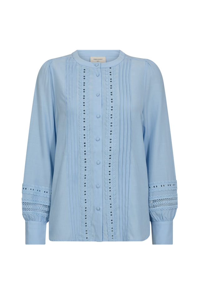 Freequent Blouse Fqsweetly Chambray Blue Stretchshop.nl