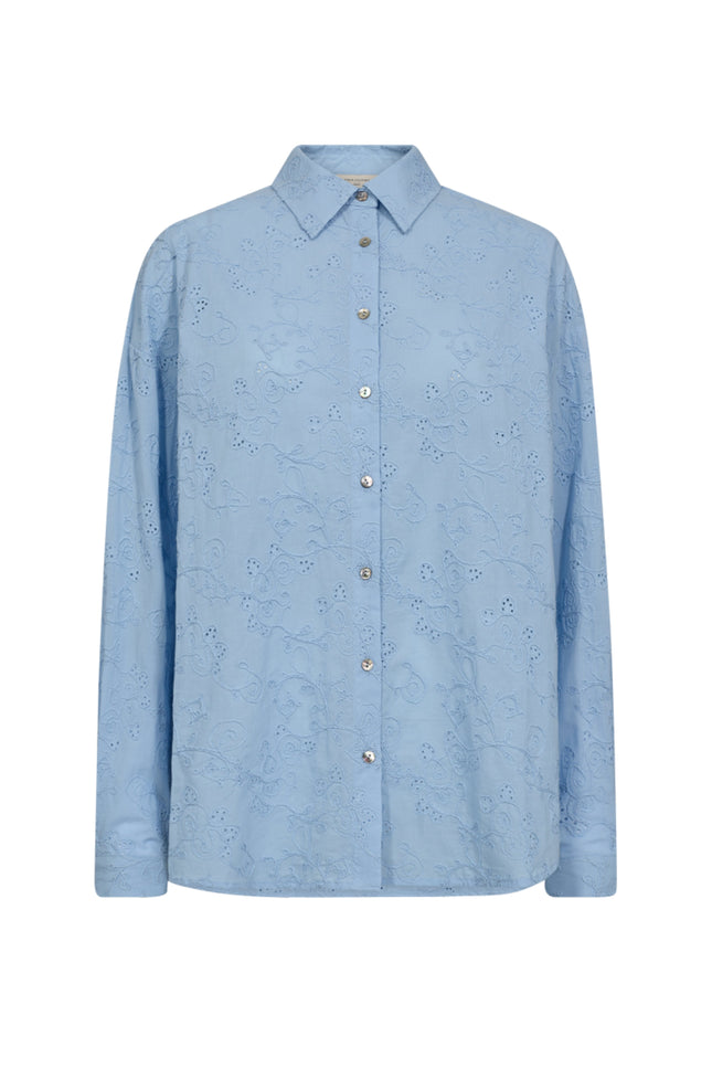 Freequent Blouse Fquniqua Chambray Blue Stretchshop.nl