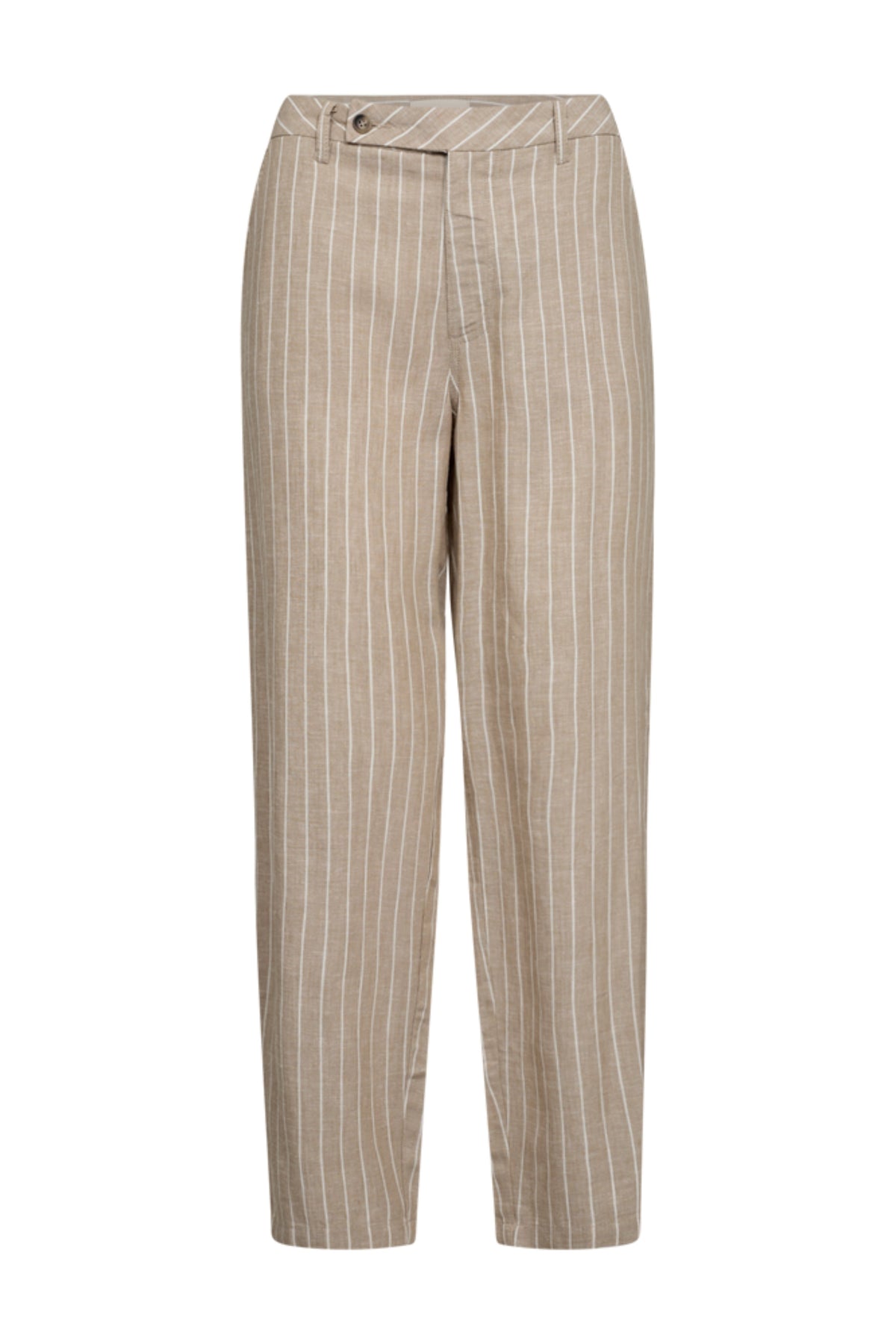 Freequent Fqlavega sandkleurige broek met melange, sterpatroon en offwhite details, casual en comfortabel design