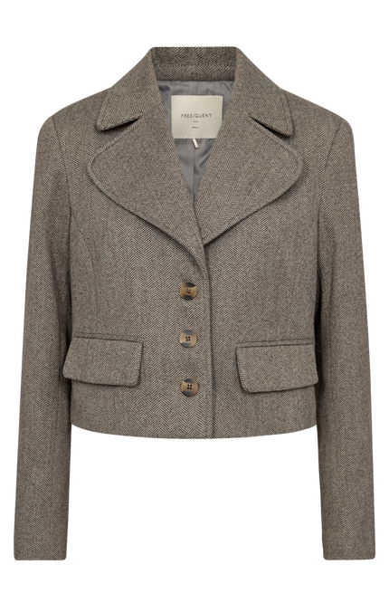 Freequent Jacket fqsillen herringbone light grey melange Stretchshop.nl