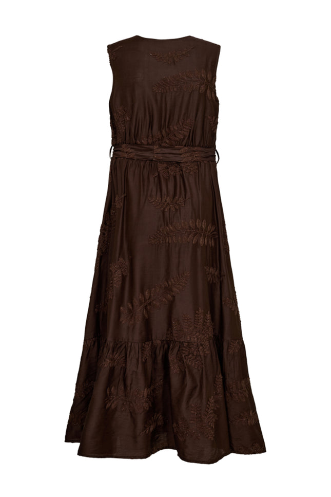Freequent Jurk Fqvaca Embroidery Coffee Bean 208317 Stretchshop.nl