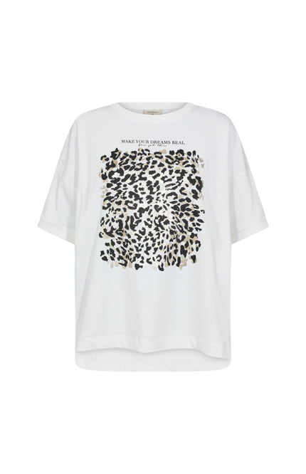 Freequent T-shirt Fqcarol Star Offwhite Black 206452 Stretchshop.nl