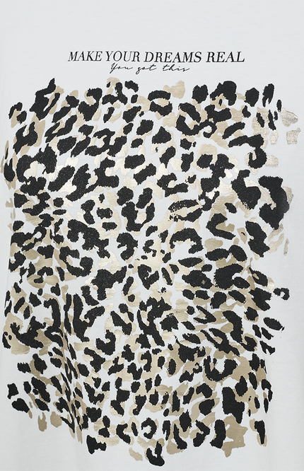 Freequent T-shirt Fqcarol Star Offwhite Black 206452 Stretchshop.nl