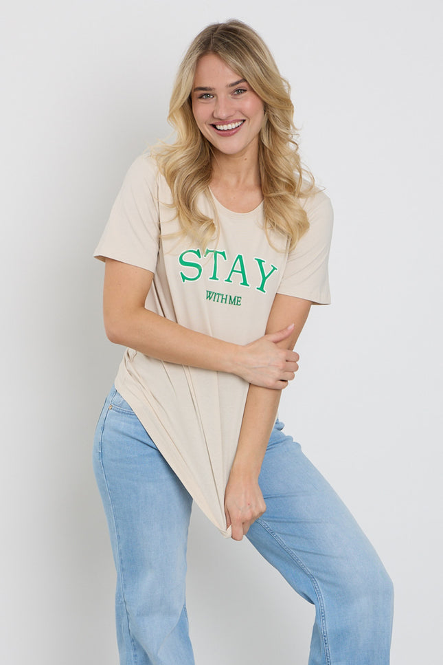 Freequent T-shirt Fqfenjal Moonbeam Bright Green 207452 Stretchshop.nl
