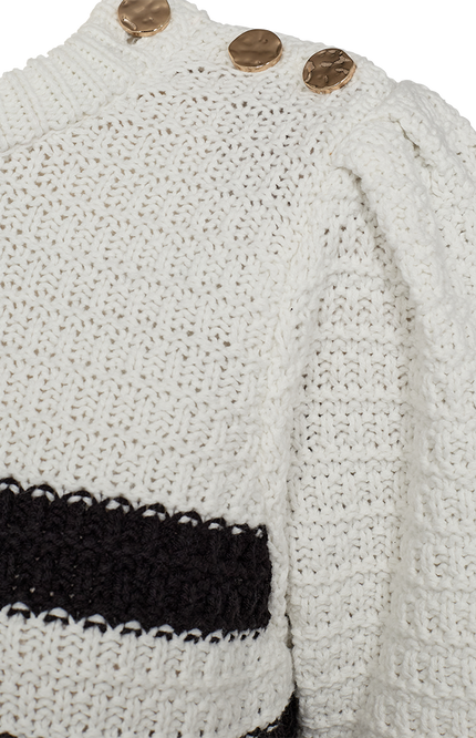 Freequent Trui Fqcotla Star Offwhite Black Stretchshop.nl