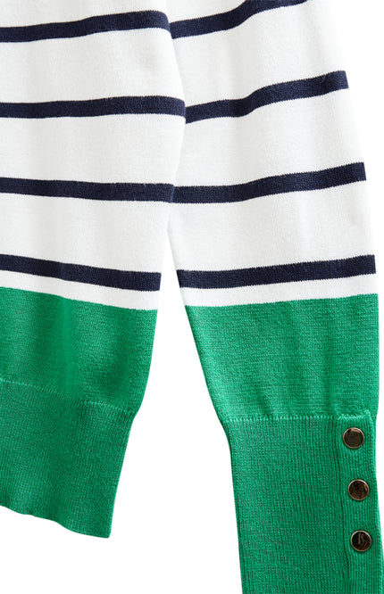 Freequent Trui Fqkatie Bright Green Star Offwhite 207512 Stretchshop.nl