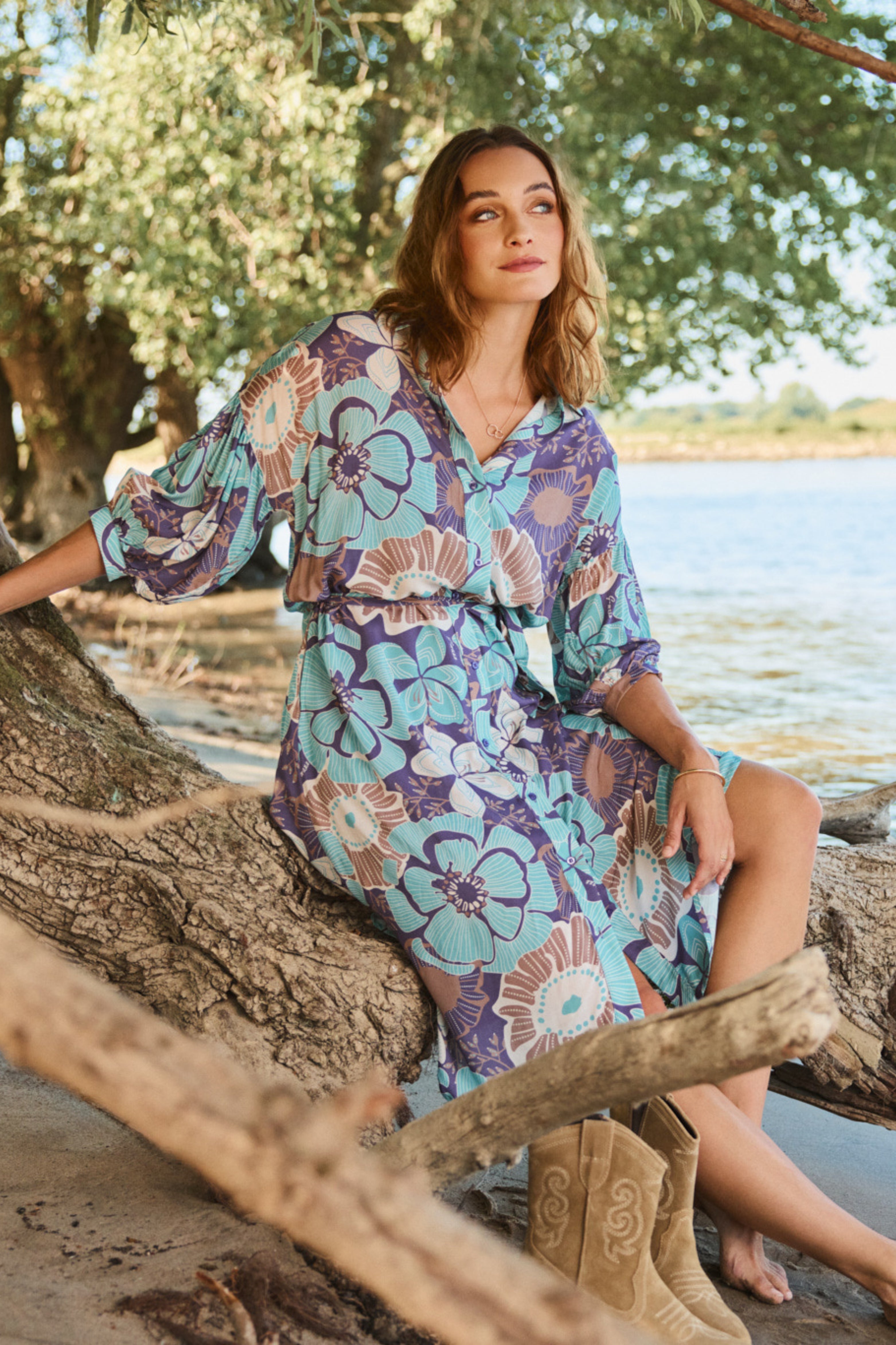 Jurk Rana Gray Grape Green Mint G-maxx - Main Image