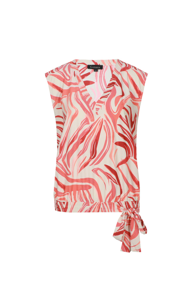 G-maxx Top Karla Sand Cranberry Stretchshop.nl