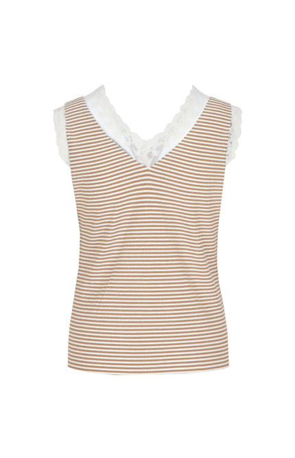 G-maxx Top Talitha Kint Camel Offwhite Stretchshop.nl