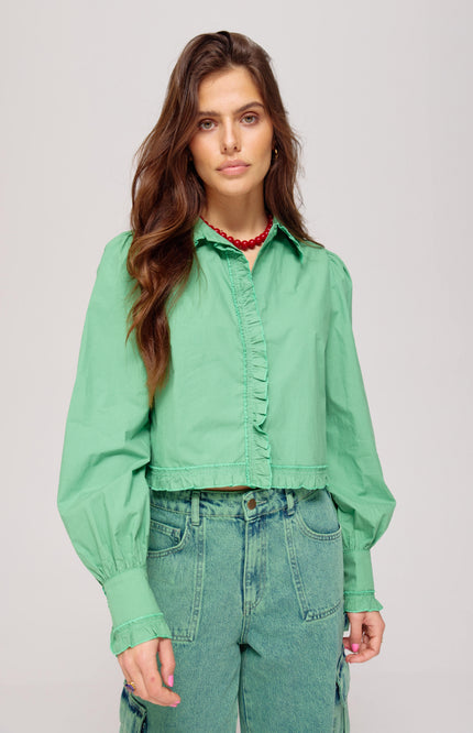 Harper & Yve Blouse Ellie Peppermint Green AW25P603 Stretchshop.nl