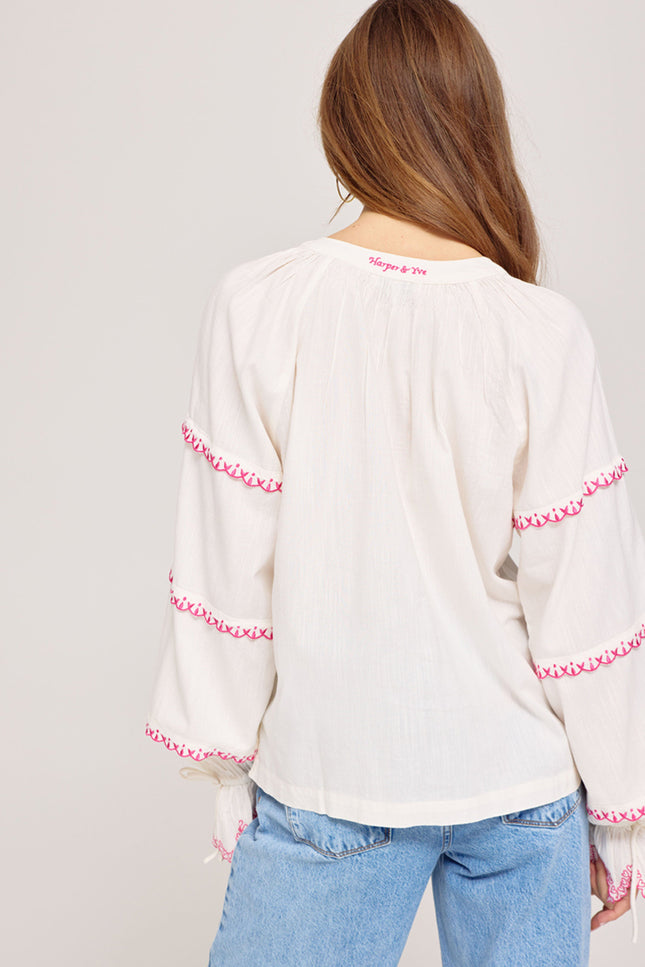 Harper & Yve Blouse Hady Ecru SS25C606 Stretchshop.nl