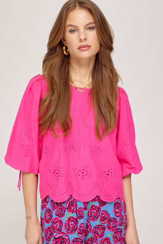 Harper & Yve Blouse Levy Hot Pink SS25P609 Stretchshop.nl