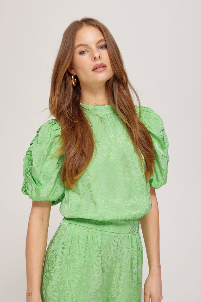 Harper & Yve Blouse Macey Green Blossom SS25J400 Stretchshop.nl