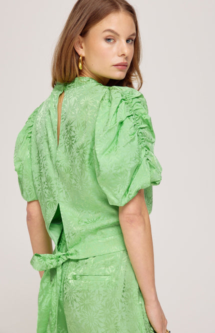 Harper & Yve Blouse Macey Green Blossom SS25J400 Stretchshop.nl