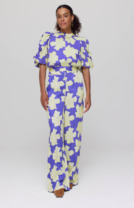 Harper & Yve Broek Holly Bold Flower Lemonade AW25C103 Stretchshop.nl