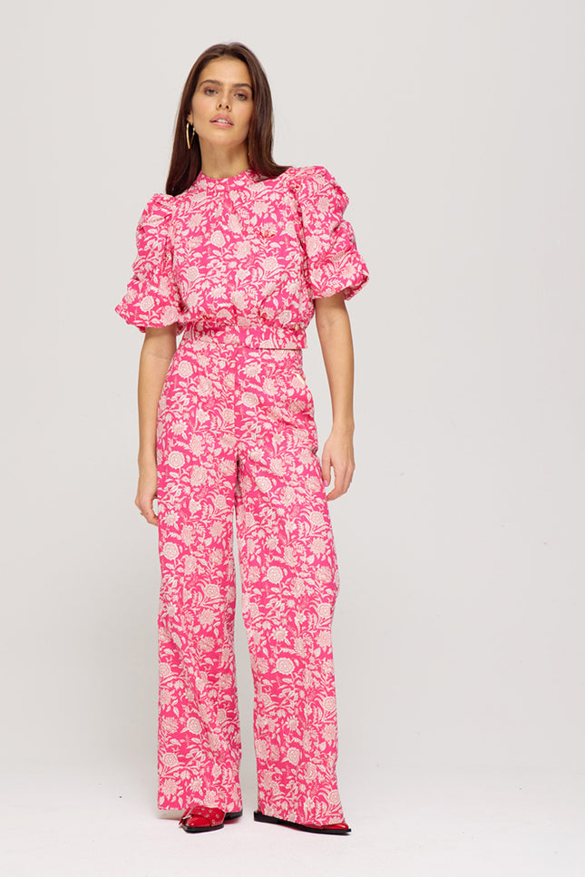 Harper & Yve Broek Holly Flirty Flower Pink SS25C100 Stretchshop.nl