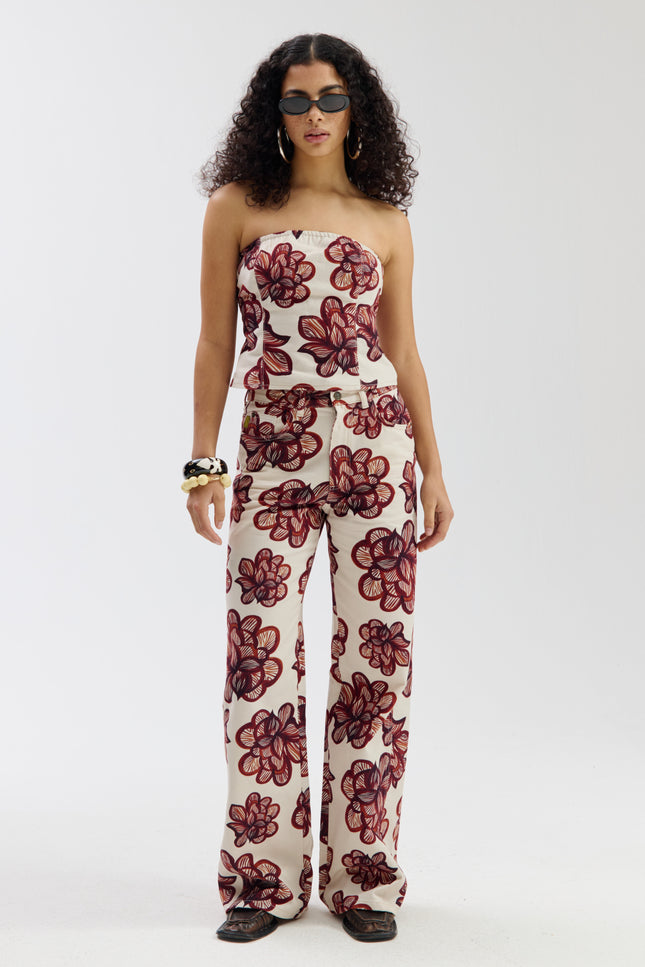 Harper & Yve Broek Mayra Desert Flower Ecru SS6D104 Stretchshop.nl