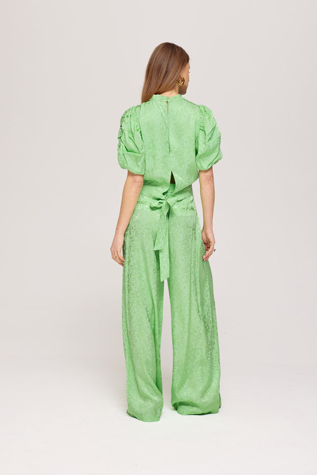 Harper & Yve Broek Rosie Green Blossom SS25J101 Stretchshop.nl