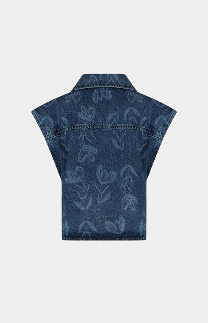 Harper & Yve Gilet Esmee Mid Blue SS6D203 Stretchshop.nl