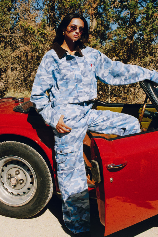 Harper & Yve Jacket Fiona Blue Camo SS6D201 Stretchshop.nl