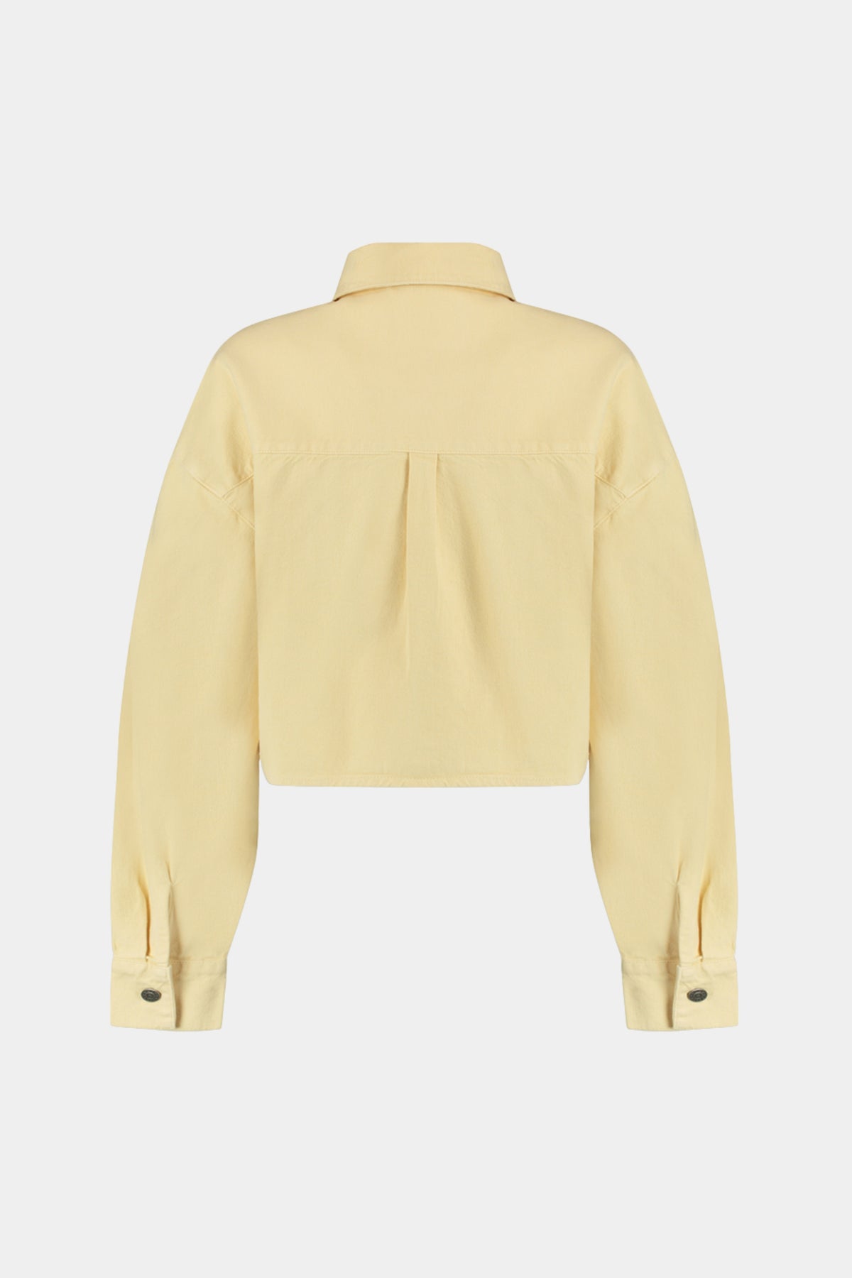 Lichtgele jas van Harper & Yve, model Sam, korte mouwen en casual stijl, geschikt voor lente en zomer.