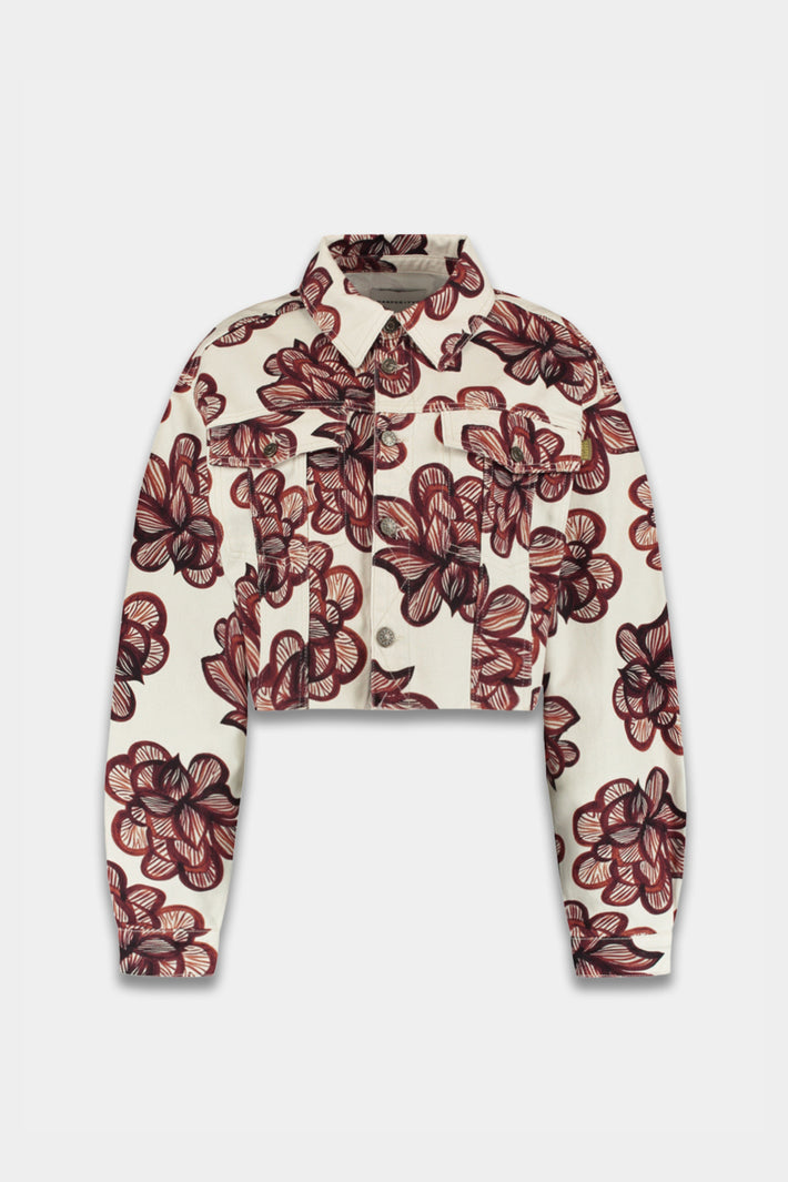 Harper & Yve Willow Jacke in desertflower ecru met bloemenprint, casual stijl en comfortabele pasvorm.