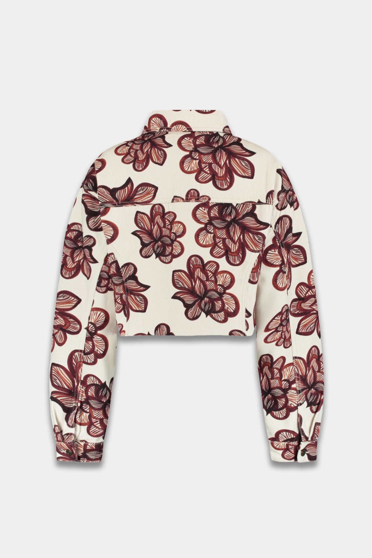 Lichte ecru jas van Harper & Yve met bloemendessin en comfortabele pasvorm, model Willow Desert Flower.