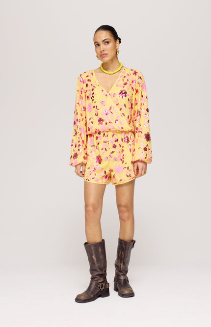 Harper & Yve Jumpsuit Lana Banana Yellow Multi HS25P701 Stretchshop.nl