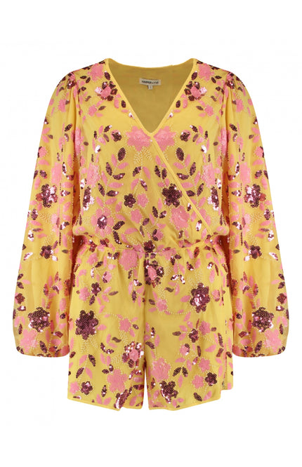 Harper & Yve Jumpsuit Lana Banana Yellow Multi HS25P701 Stretchshop.nl