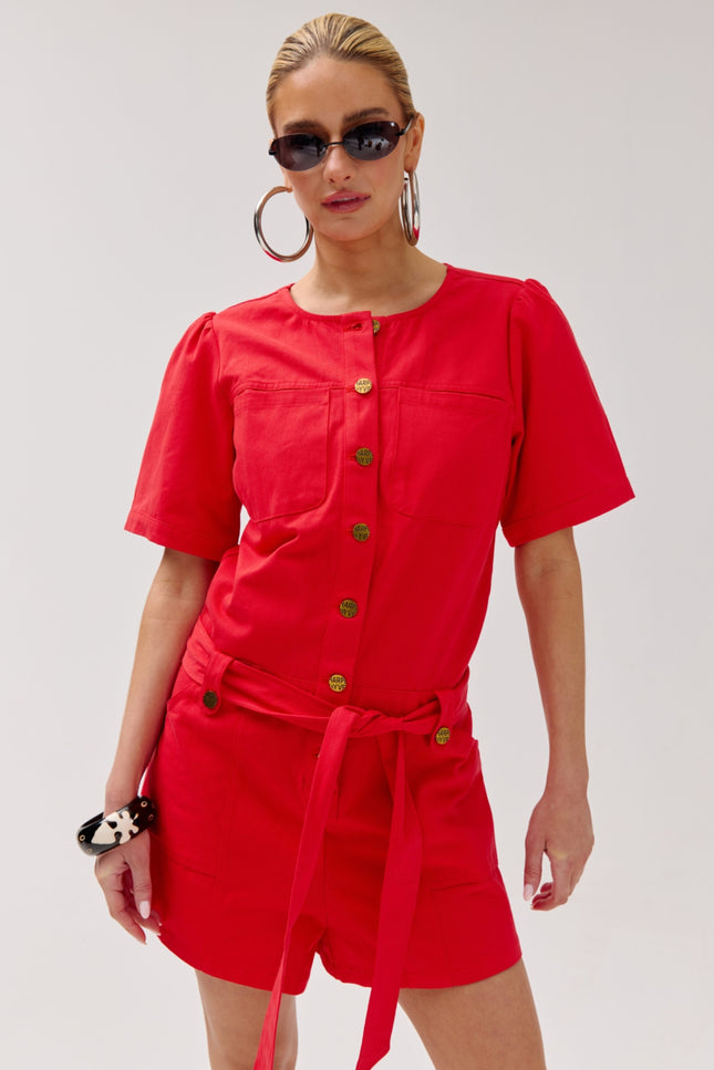 Harper & Yve Jumpsuit Yael High Risk Red HS6P700 Stretchshop.nl