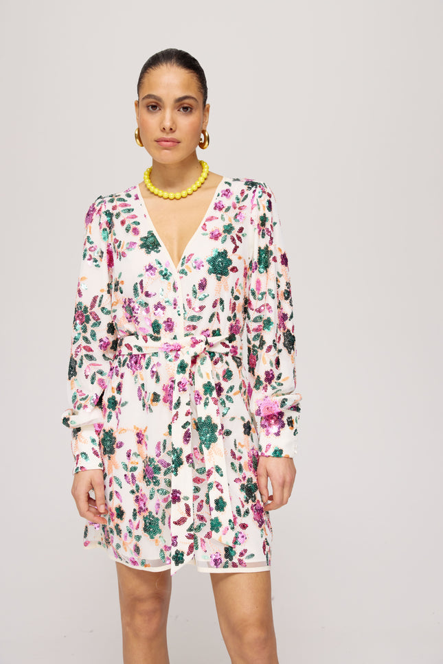 Harper & Yve Jurk Yade Ecru Multi HS25P907 Stretchshop.nl