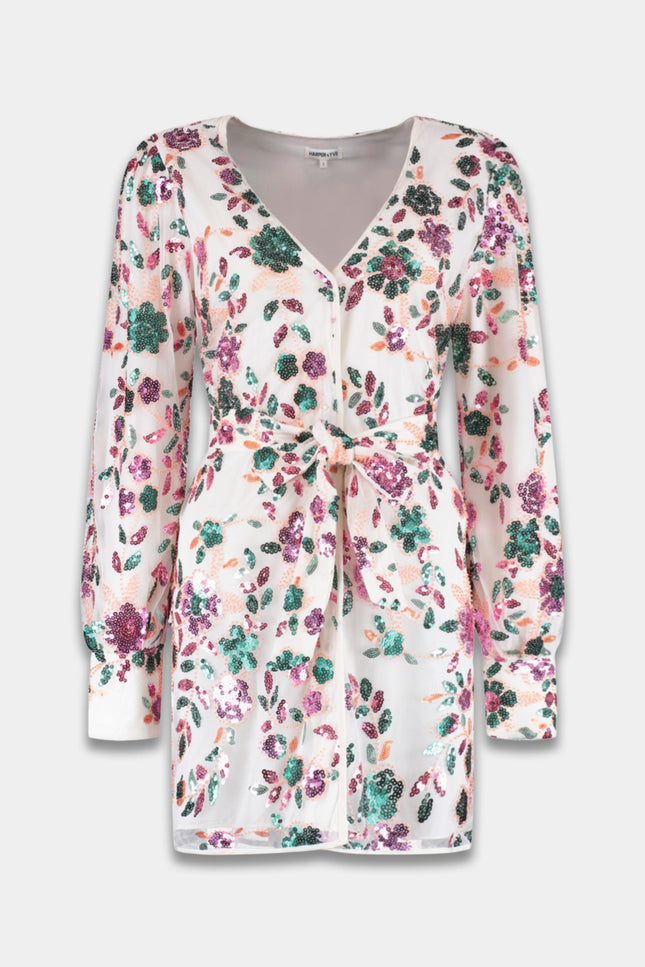 Harper & Yve Jurk Yade Ecru Multi HS25P907 Stretchshop.nl