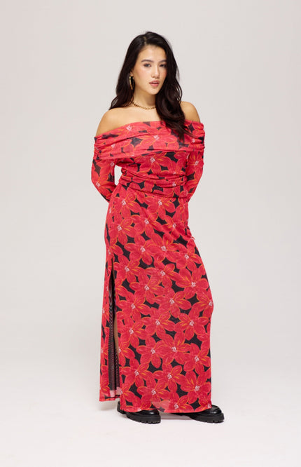 Harper & Yve Rok Leny Spicy Red Flower SS25J000 Stretchshop.nl
