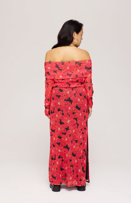 Harper & Yve Rok Leny Spicy Red Flower SS25J000 Stretchshop.nl