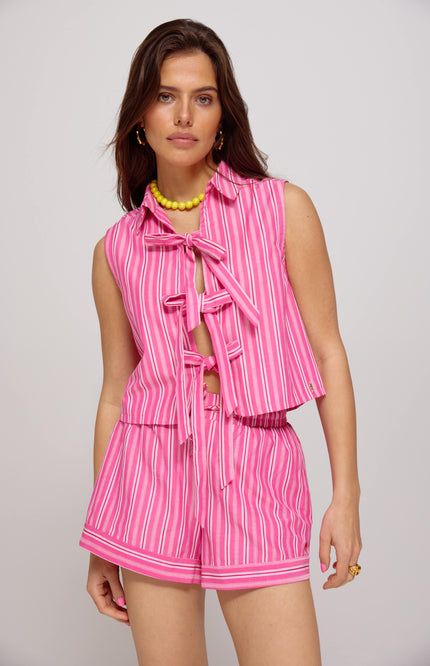 Harper & Yve Short Yessie Pink Stripe HS25P102 Stretchshop.nl
