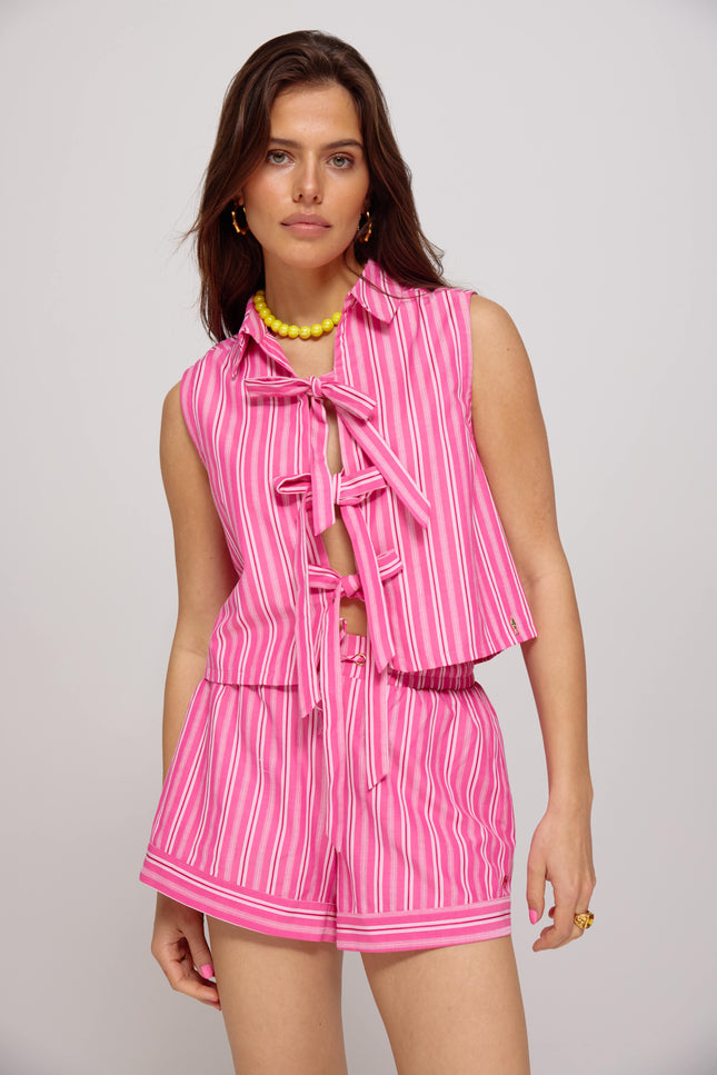 Harper & Yve Short Yessie Pink Stripe HS25P102 Stretchshop.nl