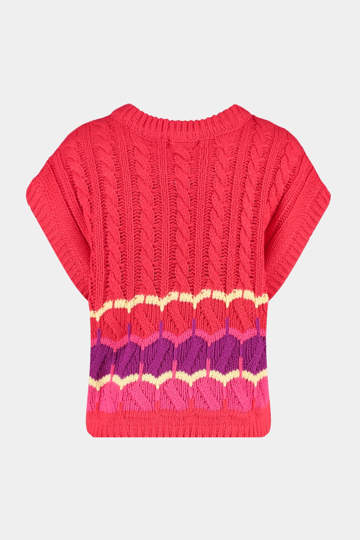 Harper & Yve Spencer Nonna Multi Spicy Red shirt met kleurrijk patroon, korte mouwen en casual pasvorm.