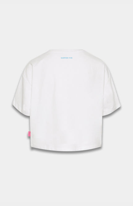 Harper & Yve T-shirt Hotstuff Cropped Ecru SS25Y308 Stretchshop.nl