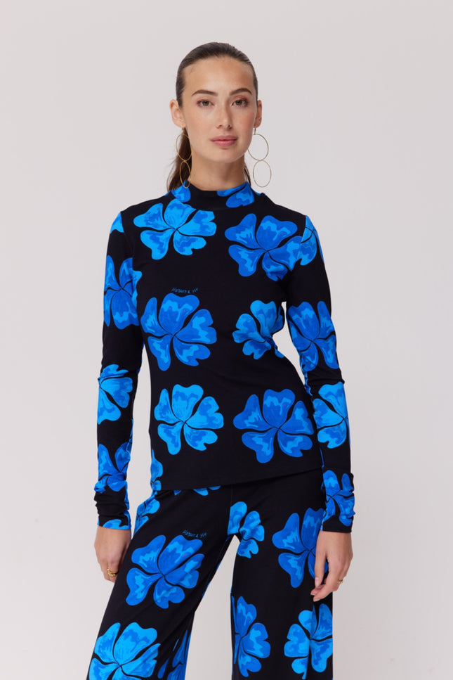 Harper & Yve Top Jane Blue Bloom SS6T500 Stretchshop.nl