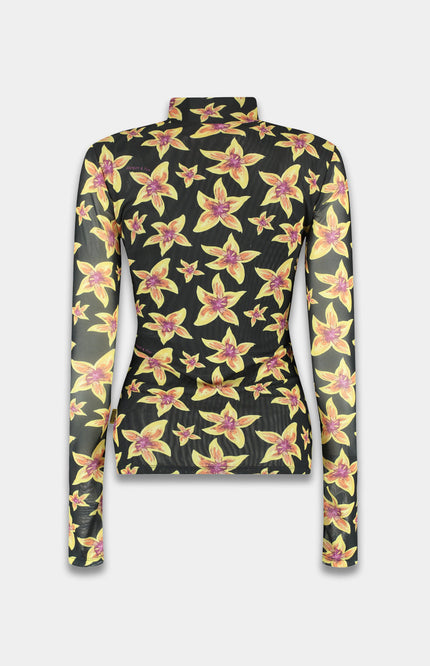 Harper & Yve Top jane cheeky flower yellow Stretchshop.nl