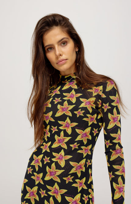 Harper & Yve Top jane cheeky flower yellow Stretchshop.nl