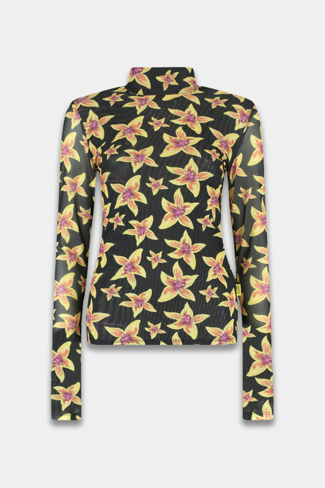 Harper & Yve Top jane cheeky flower yellow SS25J502 Stretchshop.nl